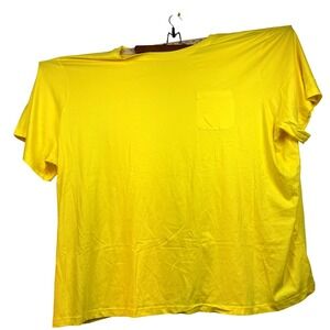 Yellow Shirt Mens 8XL Pocket Crew Neck Short Sleeve Basic Casual Tee T-Shirt